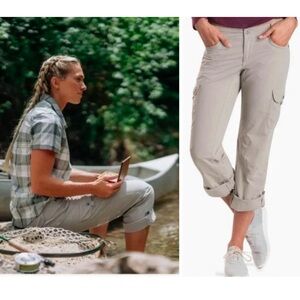 Kuhl Splash Roll Up Hiking Convertible Capris Khaki Curve Size 12 Short NWT